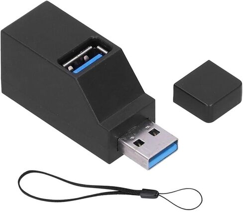 موزع USB بثلاثة منافذ مع حبل - محول نقل البيانات المحمول USB 3.0 و2.0 لأجهزة الكمبيوتر المحمولة وأجهزة الكمبيوتر المكتبية، تصميم مضغوط in Kuwait
