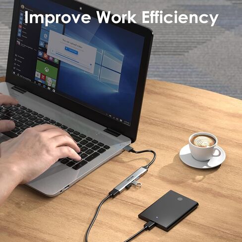 موزع USB متعدد المنافذ من الألومنيوم، مقسم 4 منافذ USB 2.0/3.0، محول بيانات محمول رفيع للغاية لنظام التشغيل Windows/Mac/Android/Linux in Kuwait