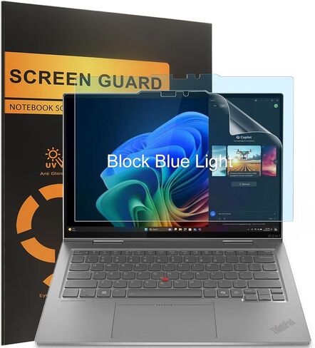 قطعتان من واقي شاشة الضوء الأزرق لجهاز Lenovo ThinkPad X1 2-in-1 Gen 10 Aura Edition / ThinkPad X1 Gen 9 2-in-1 14 بوصة (21KE006BUS)، مضاد لوهج الضوء الأزرق ودرع مضاد لبصمات الأصابع (غير لامع) in Kuwait