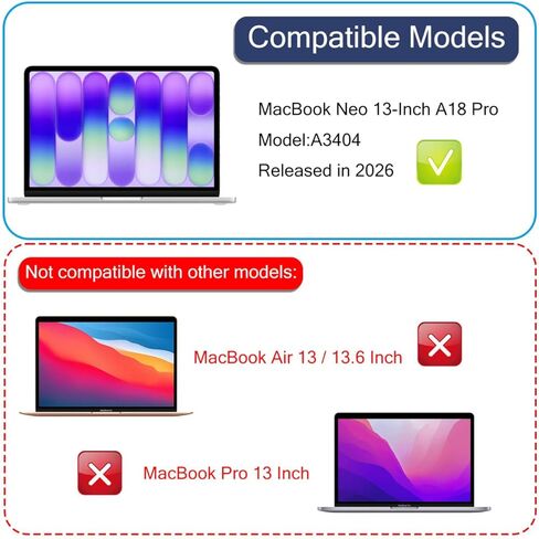 واقي شاشة مضاد للضوء الأزرق من MUBUY-GOL لجهاز MacBook Neo 2026 مقاس 13 بوصة مع شريحة A18 Pro، ودرع حماية للعين بفلتر مضاد للوهج غير لامع ومضاد للخدش in Kuwait