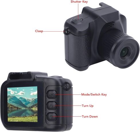 Vintage Miniature Camera, Small Thumb Sized Camera with 1.3 Inch Display Screen, 1080P HD Video Recording for Campus Student Vlog Travel and Outdoor Adventures in Kuwait