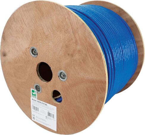 Tripp Lite Cat8 PoE+ Ethernet Cable 1000ft Bulk Spool, Blue, 40 Gbps Copper Network Cable, Line Noise Shielding S/FTP, 22 AWG Four-Pair Solid Core, CMR, 305 Meters, (N226-01K-BL) in Kuwait