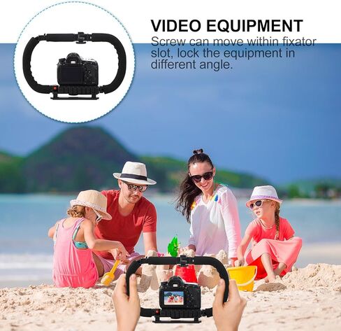 مثبت كاميرا Uonlytech ودعامة دعم محمولة لكاميرات DSLR قابلة للطي ومضادة للاهتزاز ومقبض فيديو ومثبت احترافي لمدونات الفيديو والتصوير in Kuwait