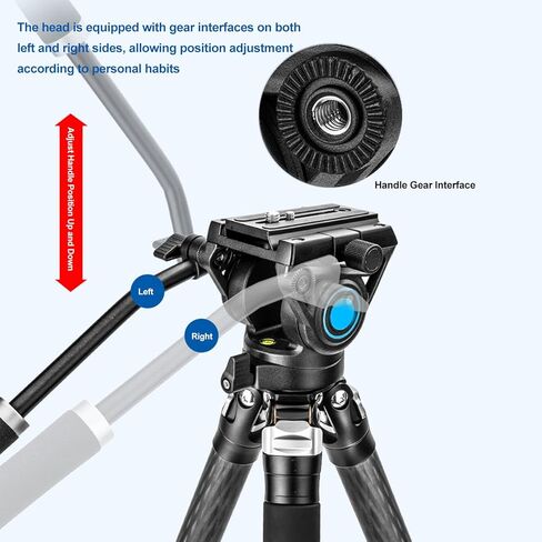 حامل ثلاثي لكاميرا الفيديو من Akozon برأس بانورامي سائل لكاميرات DSLR in Kuwait
