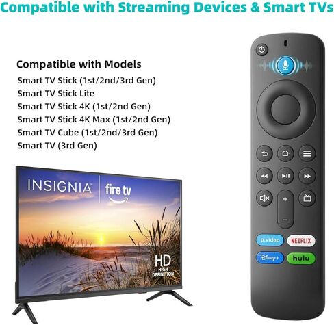 بديل لجهاز التحكم عن بعد Fire TV Stick، جهاز تحكم عن بعد عالمي لعنصر Insignia Pioneer Toshiba Amazon Fire Stick Series TV Cube (4K Plus Max) للتلفزيون الذكي، جهاز تحكم عن بعد مع التحكم الصوتي (الجيل الأول/الثاني/الثالث) in Kuwait