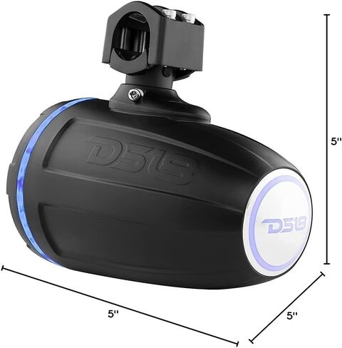 DS18 Hydro NXL-XDT/BK مكبر صوت برجي للسائق مقاس 1.75 بوصة مع مصابيح LED RGB مدمجة، مقاوم للماء، مستقر للأشعة فوق البنفسجية، 900 واط، 4 أوم - لجميع عناصر السيارات، ATVs، UVTs (تباع كمفردة) in Kuwait