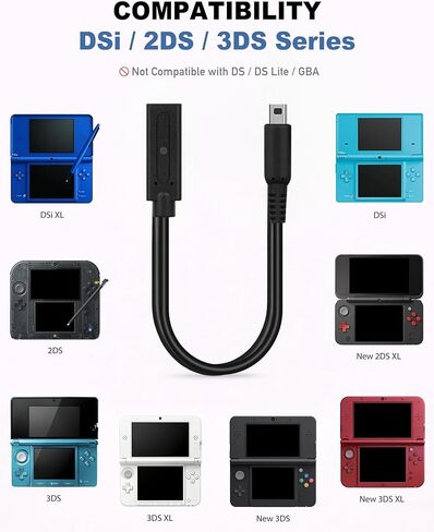 USB-C to 3DS Charger Cable for Nintendo 3DS / 2DS / DSi – USB-C Female Input – Supports 5V PD & Standard USB-C Chargers in Kuwait