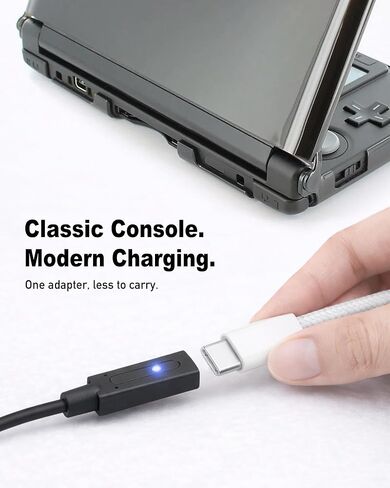 USB-C to 3DS Charger Cable for Nintendo 3DS / 2DS / DSi – USB-C Female Input – Supports 5V PD & Standard USB-C Chargers in Kuwait
