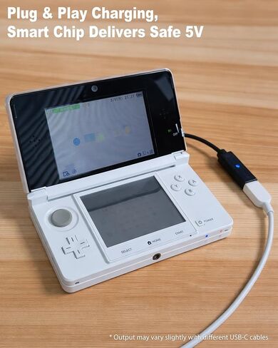 USB-C to 3DS Charger Cable for Nintendo 3DS / 2DS / DSi – USB-C Female Input – Supports 5V PD & Standard USB-C Chargers in Kuwait