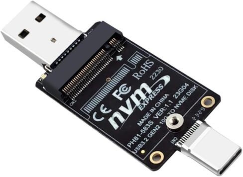 M.2 to USBA Type-C HDD Case Adapter Board NVME HDD Enclosure Interposer Board JMS583 10Gbps Support 2230 Size SSD in Kuwait