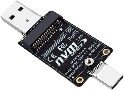 M.2 to USBA Type-C HDD Case Adapter Board NVME HDD Enclosure Interposer Board JMS583 10Gbps Support 2230 Size SSD in Kuwait