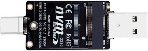 M.2 to USBA Type-C HDD Case Adapter Board NVME HDD Enclosure Interposer Board JMS583 10Gbps Support 2230 Size SSD in Kuwait