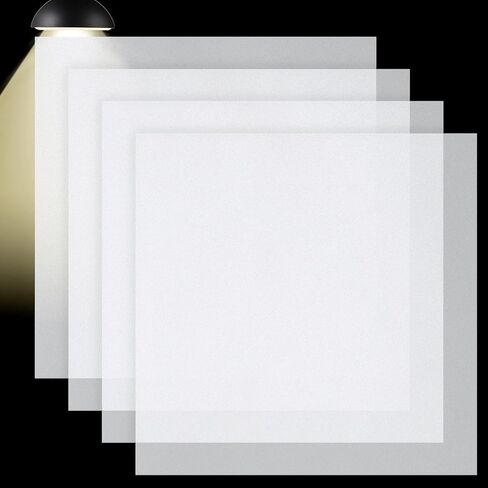 4 Pack LED Light Diffuser Sheet Board,11.8 x 11.8 x 0.039in Thick Light Diffusion Film Filter Sheet, Soften Light LED Dimming Film Anti-Glare for LED Lights Track Light Spotligh in Kuwait