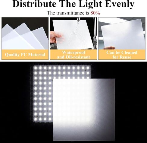 4 Pack LED Light Diffuser Sheet Board,11.8 x 11.8 x 0.039in Thick Light Diffusion Film Filter Sheet, Soften Light LED Dimming Film Anti-Glare for LED Lights Track Light Spotligh in Kuwait