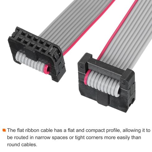 Generic IDC 10Pin Flat Ribbon Cable, 2.0mm Pitch FC to FC Connector 30cm Length Grey Jumper Wire for Computer LED Display DVD, 2Pcs in Kuwait