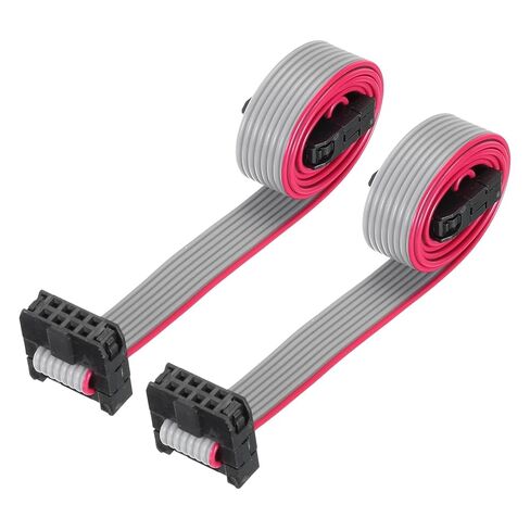 Generic IDC 8Pin Flat Ribbon Cable, 2.0mm Pitch FC to FC Connector 30cm Length Grey Jumper Wire for Computer LED Display DVD, 2Pcs in Kuwait