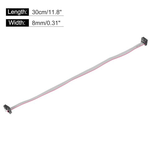 Generic IDC 8Pin Flat Ribbon Cable, 2.0mm Pitch FC to FC Connector 30cm Length Grey Jumper Wire for Computer LED Display DVD, 2Pcs in Kuwait