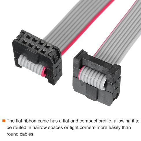 Generic IDC 8Pin Flat Ribbon Cable, 2.0mm Pitch FC to FC Connector 30cm Length Grey Jumper Wire for Computer LED Display DVD, 2Pcs in Kuwait