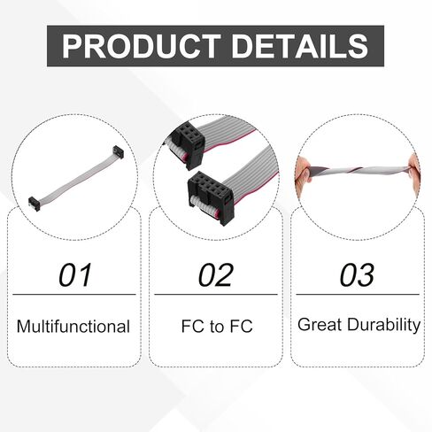 Generic 5 قطع IDC كابل الشريط المسطح، 2.54 مم عرض 12 مم 15 سم طول 10 دبوس FC إلى FC سلك موصل الشريط المسطح للكمبيوتر الشخصي، شاشات LED in Kuwait