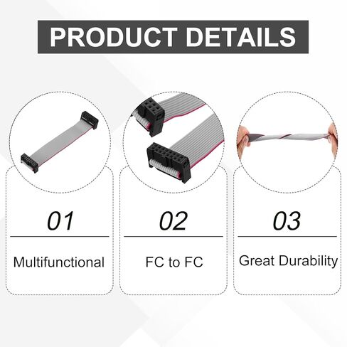Generic 5 قطع IDC كابل الشريط المسطح، 2.54 مم عرض 20 مم 10 سم طول 16 دبوس FC إلى FC سلك موصل الشريط المسطح للكمبيوتر الشخصي، شاشات LED in Kuwait