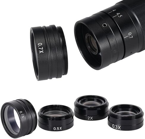 1pc 0.3X 0.5X 0.7X 2X 1X Barlow Lens 42mm Mounting Thread Microscopio Camera Objective Lens for 10A 120X 180X 300X Lens(0.5X) in Kuwait