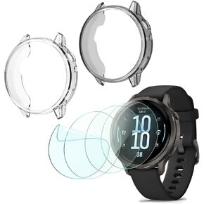 Compatible for Garmin Venu 4 41mm Screen Protector, TPU Screen Protective Film Not Tempered Glass and Case TPU Soft Frame Cover (Pack of 4+2)【Not for Venu 4 45mm 】 in Saudi Arabia