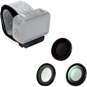 JJC Osmo Nano حامل معصم مغناطيسي مع مجموعة مرشحات 3 قطع لملحقات DJI Osmo Nano، CPL ND16 1/2 ضباب أسود، طول قابل للتعديل مع حامل سوار معصم مغناطيسي للمراقبة في الوقت الحقيقي، صديق للبشرة in Kuwait