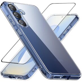 حافظة Cresee لهاتف Samsung Galaxy S26 Ultra، حامل حلقي مغناطيسي 360 درجة متوافق مع Magsafe، ظهر صلب شفاف + غطاء هاتف مقاوم للصدمات من مادة TPU مع مغناطيس لهاتف Galaxy S26 Ultra - شفاف in Kuwait