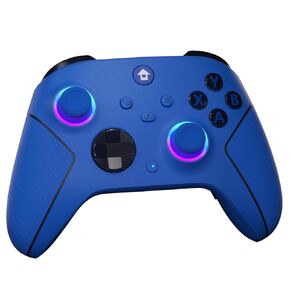 YUYIU Wireless 2.4GHz Controller with 7 Colors RGB Light for Xbox Controller, Xbox One Series X|S,Consoles,Steam PC Windows, with 1000mAh Battery/Dual Vib-ration/Turbo/Programmable, 3.5mm Audio Jack (Blue) in Saudi Arabia