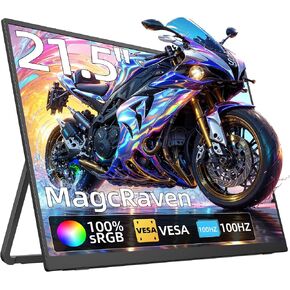 شاشة MAGICRAVEN المحمولة، موسع شاشة الكمبيوتر المحمول IPS، شاشة مزدوجة USB C/HDMI للمنزل والمكتب، شاشة عرض ثانية للألعاب مع مكبرات صوت، تناسب أجهزة الكمبيوتر المحمول MAC PC Phone PS5 Xbox Switch (21.5 بوصة 1080 بكسل) in Kuwait
