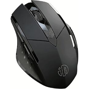 Rechargeable Wireless Mouse, 2.4G Ergonomic Gaming Mouse with Silent Click, 500mAh Battery, 2400 DPI Adjustable, 6 Buttons, Black (PM6 Black) in Saudi Arabia
