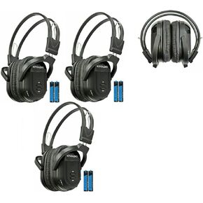 RP Accessories IR-601B Infrared Wireless Headphones, 2-Channel Folding Universal Rear Entertainment System IR Headphone for Car TV and DVD Player Audio, Set of 3 in Kuwait