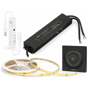 Remote Kit MLR1 Mini Single Color LED Controller & K3 Black Rotating Wheel Remote Bundle (24V 400W IP67 LED Driver + 24V COB LED Strip 480LED/m CRI90 6500K White) in Kuwait