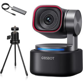 OBSBOT Tiny 3 AI-Powered Spatial Audio 4K PTZ Webcam, Bundle with 3-in-1 USB 3.0 Hub Tri-Mic AI Tracking 2.0 Voice Control Gesture Control 1/1.28" Sensor 4K Streaming Camera in Saudi Arabia