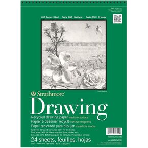 Strathmore Recycled Drawing Paper Pad Wire Bound 9"X12"-80lb, 24 Sheets -62443900 in Kuwait
