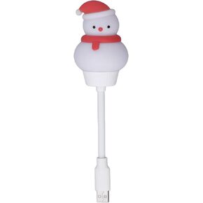 Mini USB LED Lamp, Cartoon Snowman Shape, White, DC 5V, Flexible Hose, Energy Saving - Portable USB Reading Light, Plug and Play, Ideal for Bedside and Camping in Kuwait