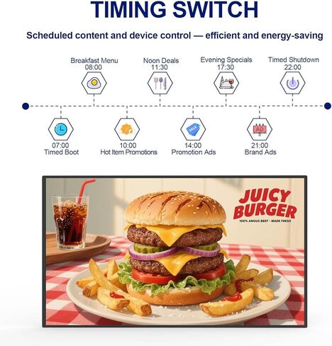 32" Digital Signage Disply, 2000nits High Brightness Advertising Display, Slim Fit Frameless Wall Mount Digital Signage, CMS Remote Publish, 24/7 Working, Smart Split-Screen, HDMI/USB/WiFi/Android OS in Kuwait