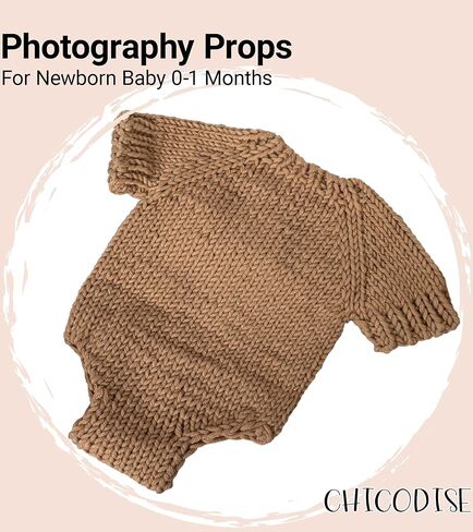 Newborn Photography Props Hand-Knitted Lion Set | Baby Boys Girls Photo Shoot Animals Outfit with Hat Romper in Kuwait