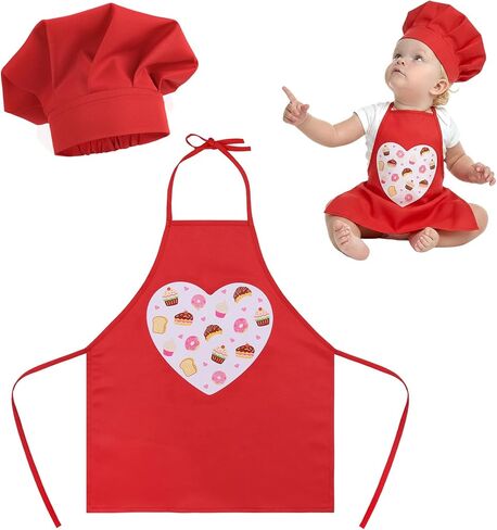 2 Pack Baby Photography Props, Baby Chef Hat and Apron, Baby Chef Outfit, Newborn Photography Outfits Boys and Girls Infant Twins Posing Photo Costume Accessories, 6-24 Months in Kuwait