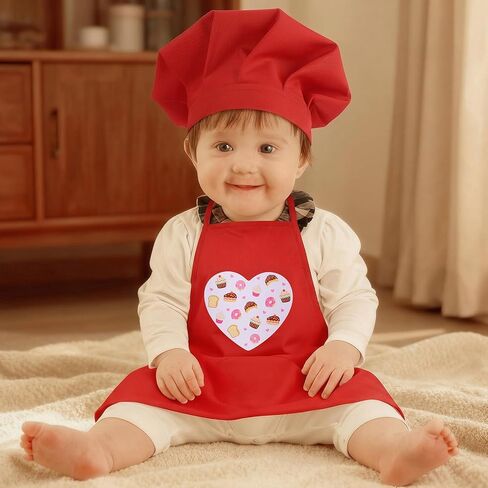 2 Pack Baby Photography Props, Baby Chef Hat and Apron, Baby Chef Outfit, Newborn Photography Outfits Boys and Girls Infant Twins Posing Photo Costume Accessories, 6-24 Months in Kuwait
