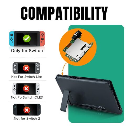 استبدال فتحة قارئ بطاقة الألعاب Mcbazel لجهاز Nintendo Switch HAC-001، لوحة خرطوشة اللعبة مع موصل مقبس سماعة الرأس، مجموعة أدوات إصلاح كاملة DIY لخطأ القراءة ولا توجد مشكلات صوتية (ليست لـ OLED/Lite) in Kuwait