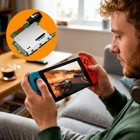 استبدال فتحة قارئ بطاقة الألعاب Mcbazel لجهاز Nintendo Switch HAC-001، لوحة خرطوشة اللعبة مع موصل مقبس سماعة الرأس، مجموعة أدوات إصلاح كاملة DIY لخطأ القراءة ولا توجد مشكلات صوتية (ليست لـ OLED/Lite) in Kuwait