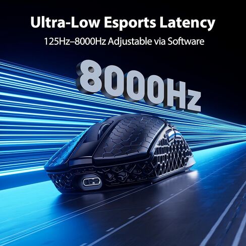 ماوس ألعاب لاسلكي مطبوع ثلاثي الأبعاد من INPHIC، ثلاثي الوضع، 30000 نقطة في البوصة 8000 هرتز، فائق الاستجابة، 75 جرام خفيف الوزن، عمر البطارية 30 يومًا، 2.4 جيجا/BT5.0/سلكي، 6 مفاتيح ماكرو قابلة للبرمجة in Kuwait
