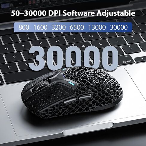 ماوس ألعاب لاسلكي مطبوع ثلاثي الأبعاد من INPHIC، ثلاثي الوضع، 30000 نقطة في البوصة 8000 هرتز، فائق الاستجابة، 75 جرام خفيف الوزن، عمر البطارية 30 يومًا، 2.4 جيجا/BT5.0/سلكي، 6 مفاتيح ماكرو قابلة للبرمجة in Kuwait