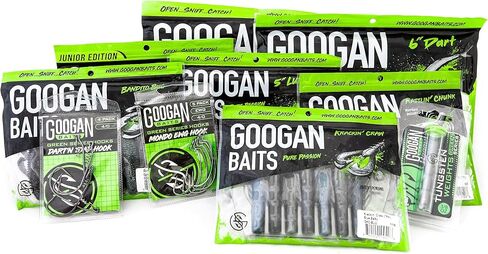 مجموعة Googan Squad لصيد الأسماك في عطلة نهاية الأسبوع - مجموعة الكل في واحد من البلاستيك الناعم والطُعم ومجموعة صناديق الأدوات، مثالية لصيد الأسماك مع طعوم السباحة ومعدات الصيد والإكسسوارات لتعزيز الحساسية والدقة in Saudi Arabia