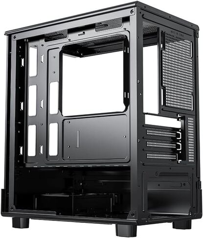 darkFlash DB330M Micro-ATX Gaming PC Case, 270° Panoramic Dual Tempered Glass, 3× Pre-Installed PWM ARGB Fans, Vertical Airflow Design, Type-C Front I/O, Supports up to 240mm AIO, Black in Kuwait