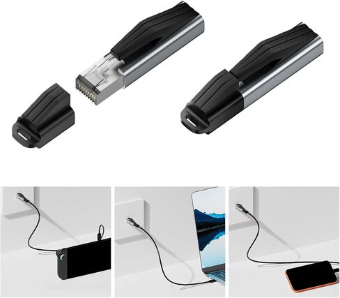 Compact Type C to RJ45 Gigabit Ethernet Adapter 1000Mbps Keychain Plugs Play USB C Ethernet Adapter in Kuwait
