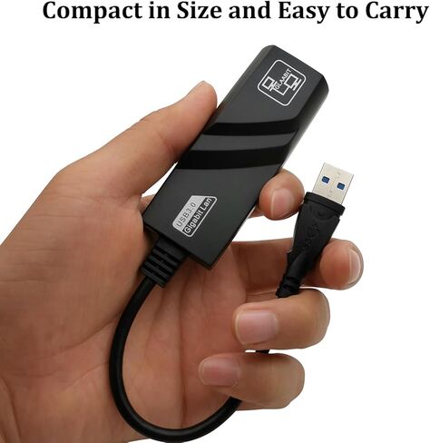 محول إنترنت HiQltyla USB 3.0 إلى 10/100/1000 ميجابت في الثانية جيجابت إيثرنت، محول شبكة إيثرنت LAN بدون سائق متوافق مع أجهزة الكمبيوتر المحمول، MacBook Air، Surface، سطح المكتب مع نظام Windows/Mac/Linux in Kuwait