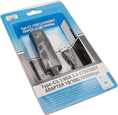 محول إنترنت HiQltyla USB 3.0 إلى 10/100/1000 ميجابت في الثانية جيجابت إيثرنت، محول شبكة إيثرنت LAN بدون سائق متوافق مع أجهزة الكمبيوتر المحمول، MacBook Air، Surface، سطح المكتب مع نظام Windows/Mac/Linux in Kuwait