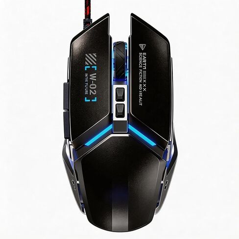 【 2026 Upgraded Mouse Macro - 59 Inch Cable 】High Performance Wired Gaming Optical mouse - 8800DPI Optical Sensor - Easy USB Connection - 6 Programmable Shortcut Keys - Anti Slip Rolle - Plug and Play in Kuwait